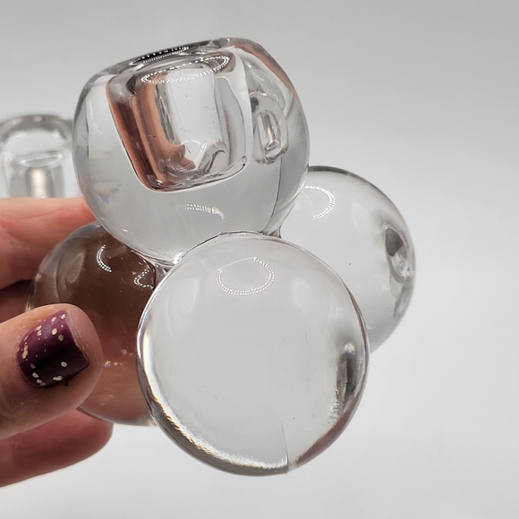 VTG Westmoreland Clear Glass Grape Cluster Candle Holders | Vintage Art Glass - Picture 3 of 6